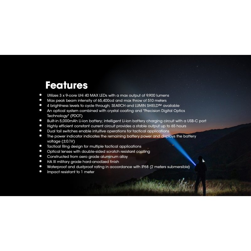 ΦΑΚΟΣ LED NITECORE TM9K PRO , 9900 Lumens