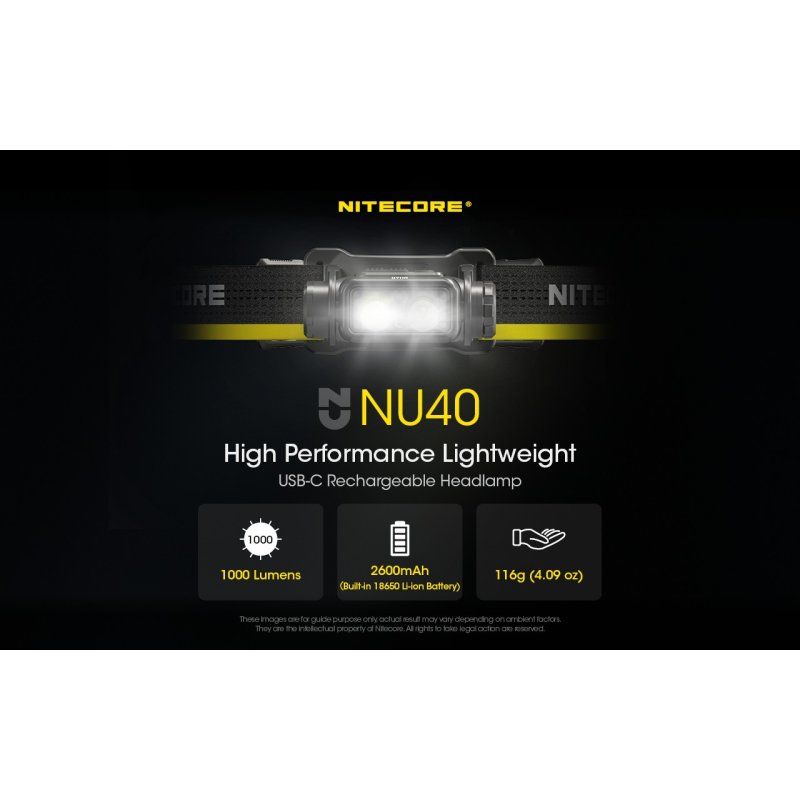ΦΑΚΟΣ LED NITECORE HEADLAMP NU40, 1000Lm