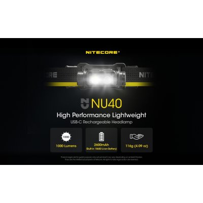 ΦΑΚΟΣ LED NITECORE HEADLAMP NU40, 1000Lm