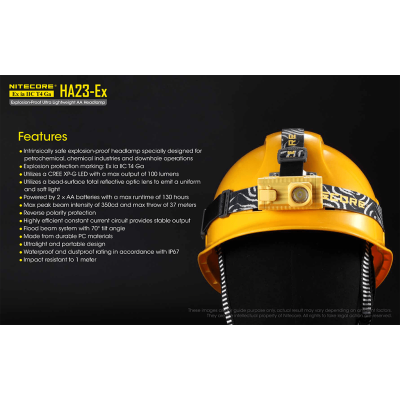ΦΑΚΟΣ LED NITECORE HEADLAMP HA23-EX, Explosion...