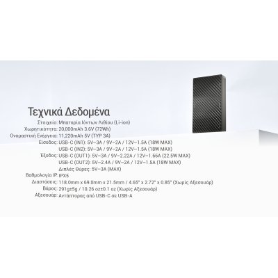 POWER BANK NITECORE NB20000 GEN3 Carbon Fiber