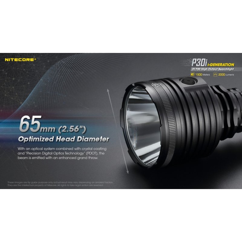 ΦΑΚΟΣ LED NITECORE PRECISE P30i, 2000 Lumens,...