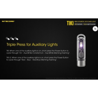 ΦΑΚΟΣ LED NITECORE TIKI LE, Black, USB-C, 300...