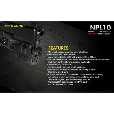 ΦΑΚΟΣ LED NITECORE NPL10, Set με μπαταρία CR2