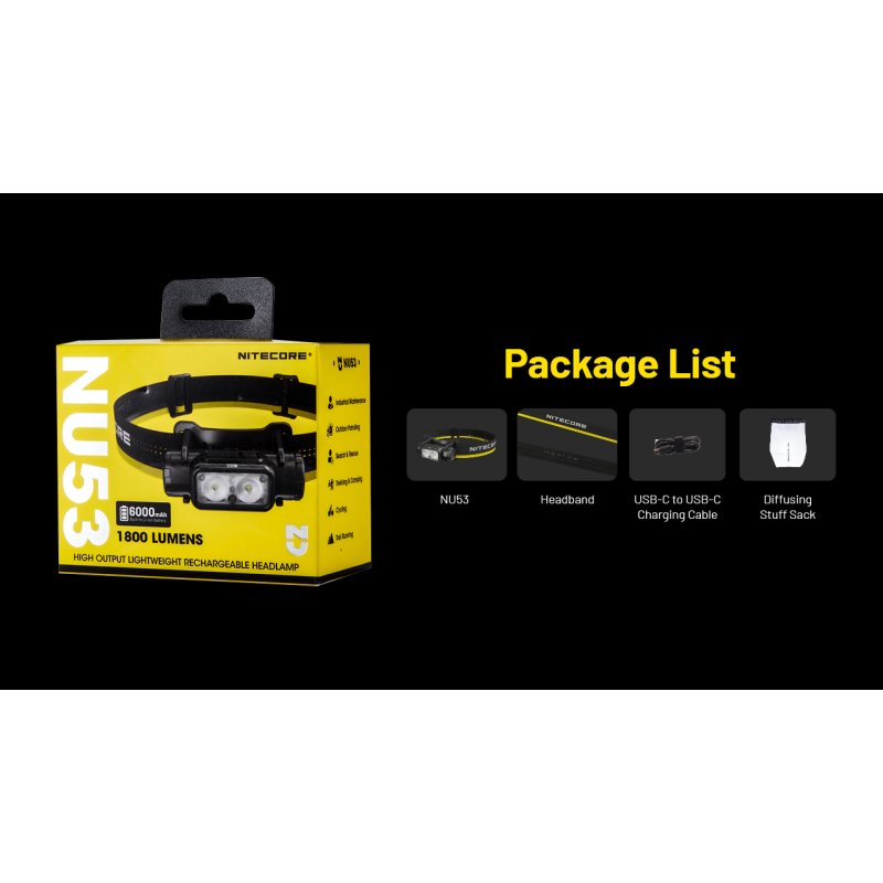 ΦΑΚΟΣ LED NITECORE HEADLAMP NU53, 1800Lm , 6000ma