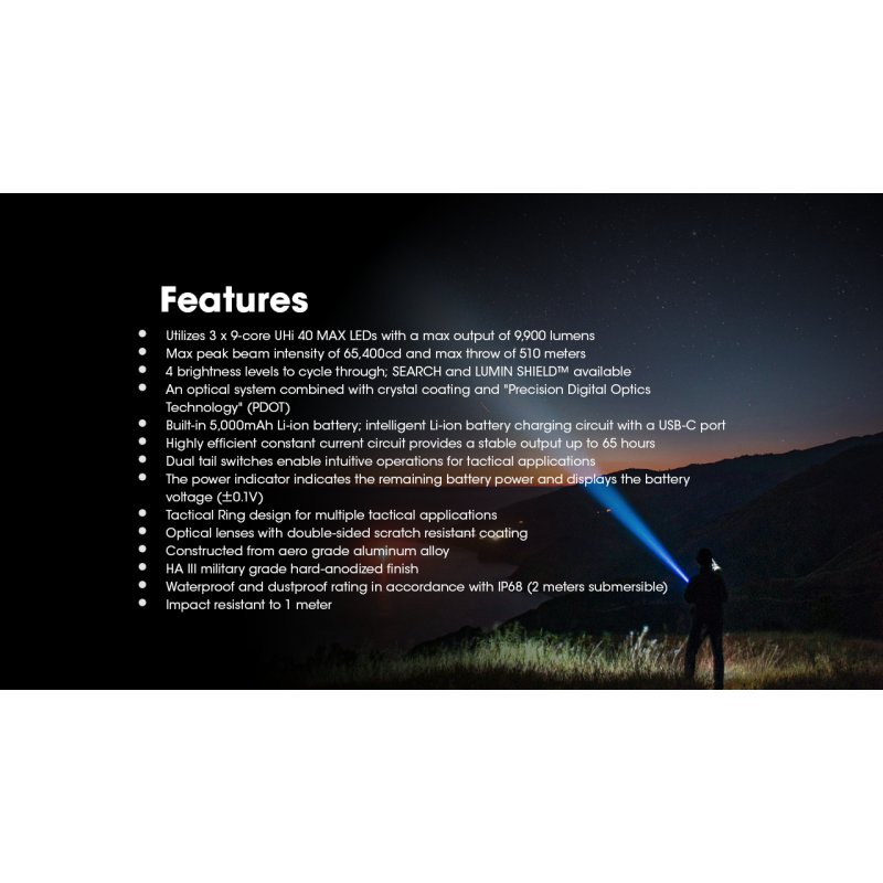 ΦΑΚΟΣ LED NITECORE TM9K PRO , 9900 Lumens