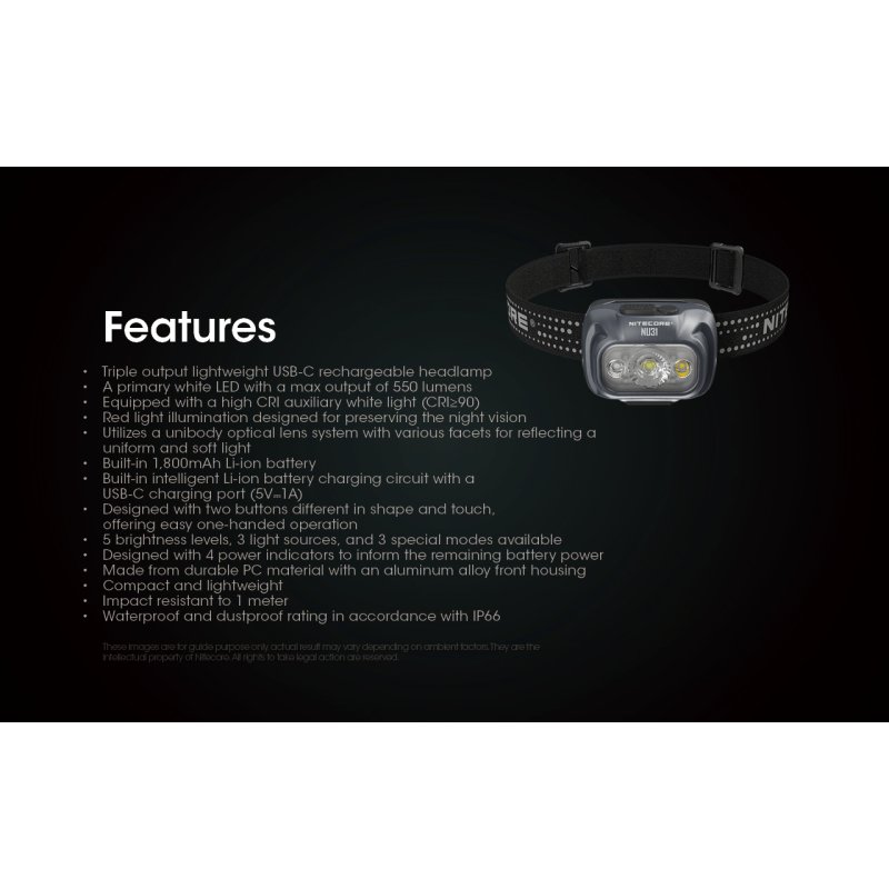 ΦΑΚΟΣ LED NITECORE HEADLAMP NU21, Black