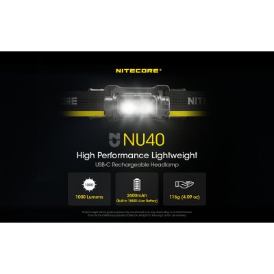 ΦΑΚΟΣ LED NITECORE HEADLAMP NU40, 1000Lm