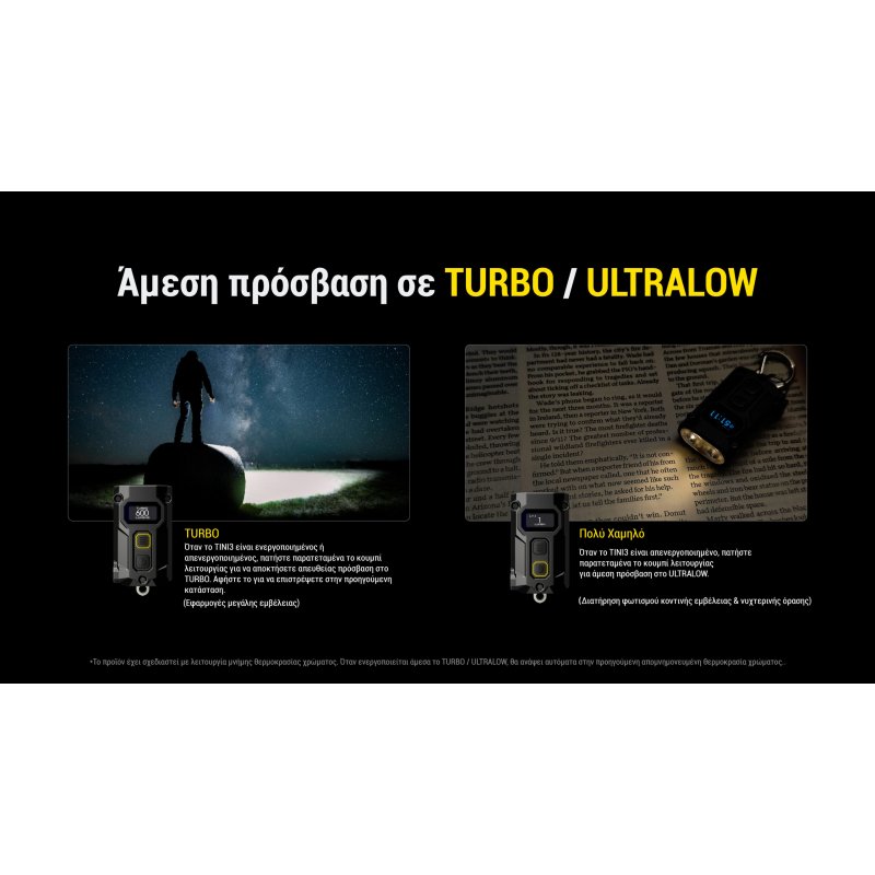 ΦΑΚΟΣ LED NITECORE TINI 3, Black