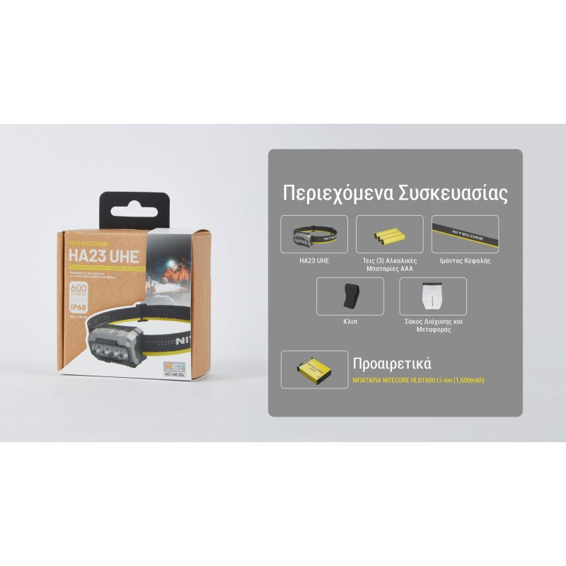 ΦΑΚΟΣ LED NITECORE HEADLAMP HA23 UHE, Black