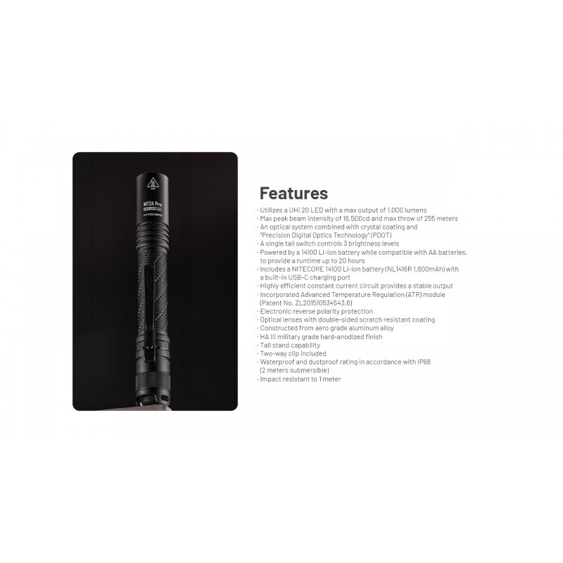 ΦΑΚΟΣ LED NITECORE MULTI TASK MT2APRO,1000lumes...