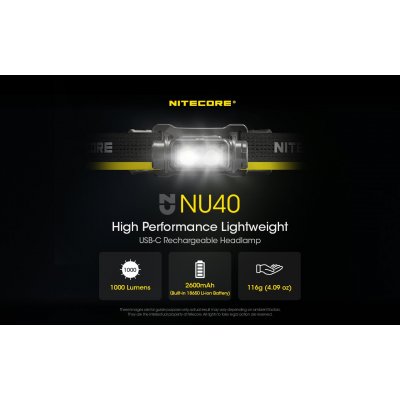 ΦΑΚΟΣ LED NITECORE HEADLAMP NU40, 1000Lm