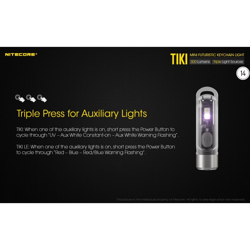 ΦΑΚΟΣ LED NITECORE TIKI LE, Black, USB-C, 300...