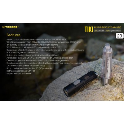 ΦΑΚΟΣ LED NITECORE TIKI LE, Black, USB-C, 300...