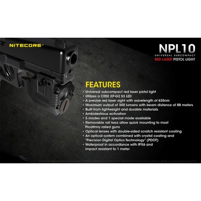 ΦΑΚΟΣ LED NITECORE NPL10, Set με μπαταρία CR2