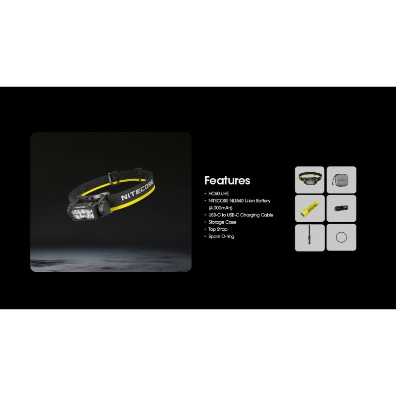 ΦΑΚΟΣ LED NITECORE HEADLAMP HC60 UHE, 1600 Lumens