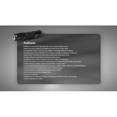 ΦΑΚΟΣ LED NITECORE EDC33, 4000Lumens, UHi LED