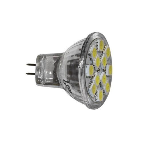 LED ΛΑΜΠΑ MR11 ΓΥΑΛΙΝΟ 2W 12VAC/DC 105° ΨΥΧΡΟ 6200Κ 2