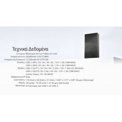 POWER BANK NITECORE NB20000 GEN3 Carbon Fiber