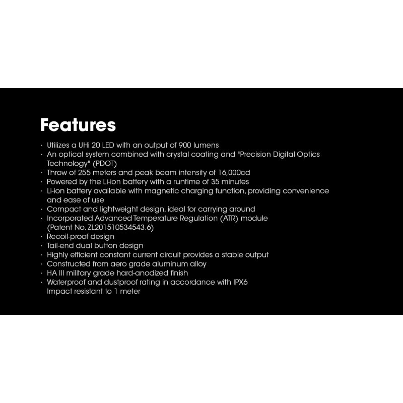 ΦΑΚΟΣ LED NITECORE NPL25, 900lumens