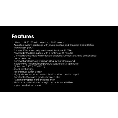 ΦΑΚΟΣ LED NITECORE NPL25, 900lumens