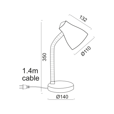 NETTO ΦΩΤΙΣΤΙΚΟ ΓΡΑΦΕΙΟΥ ΚΟΚΚΙΝΟ ΜΕ ΛΕΥΚΟ 1 Χ...