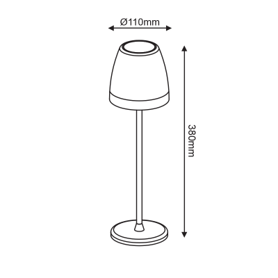 ^LED SMD TABLE BATTERY LUMINAIRE 2W 150LM 38°...