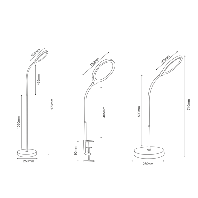 LED ΓΡΑΦΕΙΟΥ 3 IN 1 10W ΜΑΥΡΟ ABS+ΑΛΟΥΜΙΝΙΟ CCT...