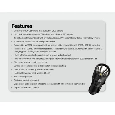 ΦΑΚΟΣ LED NITECORE MULTI TASK MT2C PRO