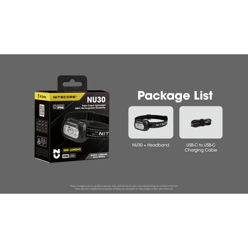 ΦΑΚΟΣ LED NITECORE HEADLAMP NU30 New, Black