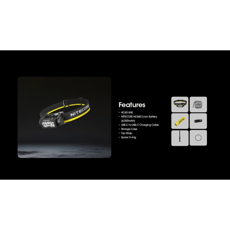 ΦΑΚΟΣ LED NITECORE HEADLAMP HC60 UHE, 1600 Lumens
