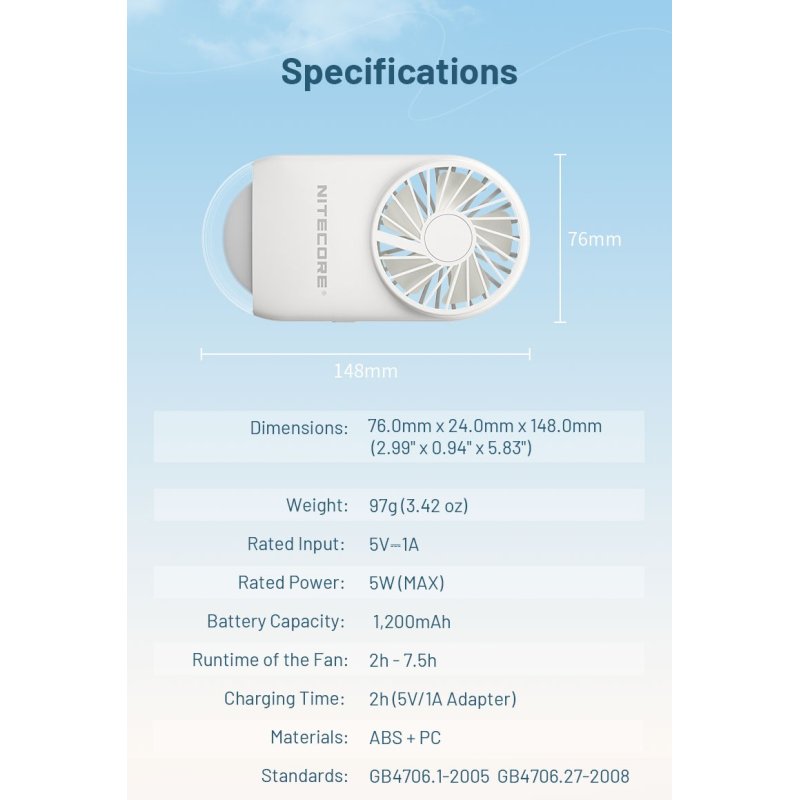 ΑΝΕΜΙΣΤΗΡΑΣ ΑΤΟΜΙΚΟΣ NITECORE NEF02