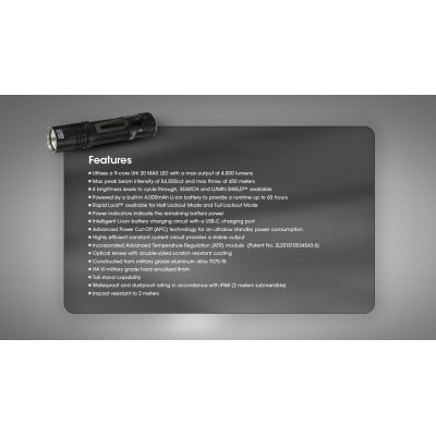 ΦΑΚΟΣ LED NITECORE EDC33, 4000Lumens, UHi LED