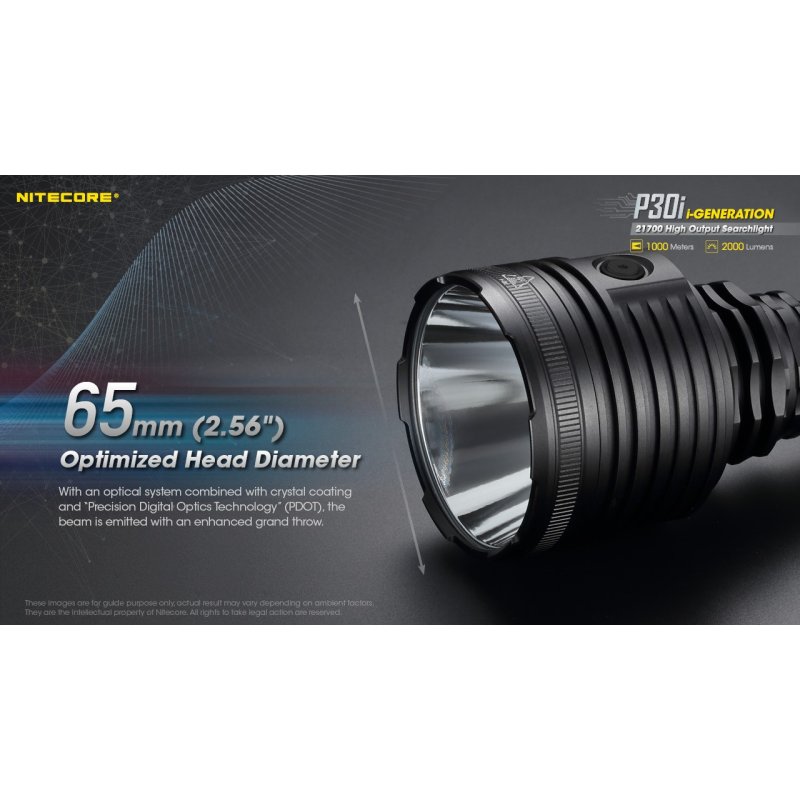 ΦΑΚΟΣ LED NITECORE PRECISE P30i, 2000 Lumens,...