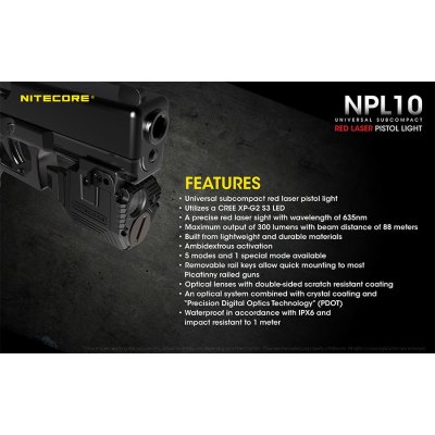 ΦΑΚΟΣ LED NITECORE NPL10, Set με μπαταρία CR2